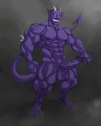 demon devil erection full-length_portrait full_length horns kartos male_only monster muscular penis portrait solo standing tail