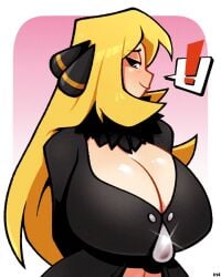 big_breasts cynthia_(pokemon) game_freak legendofnerd nintendo pokemon pokemon_dppt solo_female