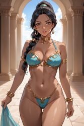 ai_generated aladdin aladdin_(1992_disney_film) dark-skinned_female panties princess_jasmine slave_leia_(cosplay) star_wars