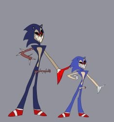 2boys alastor_pose anthro bad_art black_eyes blue_fur gloves kolossos male male_only man.let.ermm meme pose red_pupils red_shoes shitpost sonic.exe sonic.exe_(character) sonic.exe_(creepypasta) sonic.exe_(series) sonic.exe_2(character) sonic.exe_the_disaster sonic_(series) sonic_the_hedgehog sonic_the_hedgehog_(series)