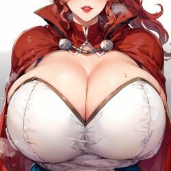 1female 1girls ai_generated anna_(fire_emblem) big_breasts bimbo_lips blush blushing_at_viewer blushing_female breast_focus breasts breasts_bigger_than_head breasts_bigger_than_torso cleavage cloak female female_focus female_only fire_emblem fire_emblem:_three_houses fire_emblem_awakening fire_emblem_fates gifted11 gigantic_breasts gigantic_tits girl girls_only heavy_blush huge_breasts lips lipstick massive_breasts massive_tits merchant nintendo ponytail pov pov_breasts pursed_lips red_hair red_lipstick solo solo_female solo_focus straining_clothing tight_clothing tits_bigger_than_head