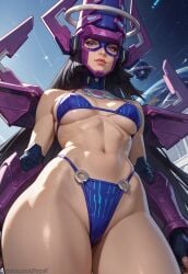 ai_generated alternate_version_at_source bikini bikini_bottom bikini_top galacta galacta_(marvel_rivals) hips hypet low-angle_view marvel_rivals shiny shiny_skin small_breasts solo space standing tagme thick thick_ass thick_legs thick_thighs thighs video_game_character wet