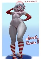 breasts briar_(league_of_legends) buttplug christmas league_of_legends naked pussy riot_games signature socks strip_game therealgazmanx white_hair