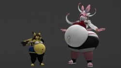 bbm bbw big_breasts breasts cleavage eeveelution huge_breasts kingofthekabuto overweight pikachu pokemon pokemon_(species) queenofthekabuto sylveon tagme thick_thighs wide_hips