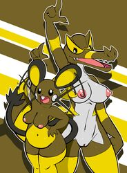 breasts crocodile dedenne elpatrixf female krookodile mammal nintendo nipples nude pokémon_(species) pokemon pussy reptile rodent scalie shiny_pokemon video_games