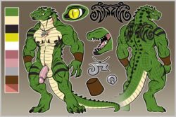 alligator crocodile humanoid_penis lizard model_sheet neodokuro reptile scalie