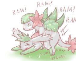 9_6 doggy_style feral feral_on_feral nintendo pencil_(artwork) pokémon_(species) pokemon pokemon_(species) shaymin shaymin_(land_form) shaymin_(sky_form) tagme tears traditional_media_(artwork)