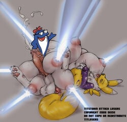 1futa anthro balls breasts charlie_tuna digimon full-package_futanari furry futanari herm hermaphrodite intersex is mascot multi_breast multi_genitalia nullenigma penis pussy renamon solo_futa what