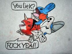 fuck_yeah_seaking i_herd_u_liek_mudkips meme mudkip pokemon pokemon_(species) seaking tagme