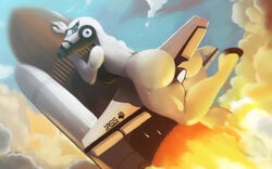 aircraft anthro anthrofied ass big_ass curvy don_ko living_aircraft living_machine rocket space_shuttle spacecraft wide_hips