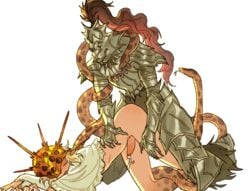 2boys anal armor armwear artist_request blonde_hair blush bottomless colored cum dark_souls dark_sun_gwyndolin deity doggy_style dragon_slayer_ornstein ejaculation ejaculation_while_penetrated erection eyes_covered femboy fromsoftware girly hand_on_hip head_down_ass_up helmet looking_at_partner male male/male partially_clothed simple_background skinny snake tagme trap uncensored white_background yaoi