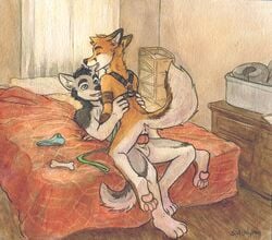 anthro canine cuntboy duo fox furry intersex justfox justwusky male mammal pussy sicklyhypnos