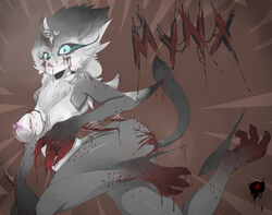 anthro breasts claws feline female kazenui mammal mynx solo toukiden yellow_eyes