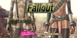 1boy 1girls androgynous balls belt dark-skinned_femboy dark-skinned_male dark_skin fallout fallout_3 female femboy functionally_nude harness hentaitrap male mostly_nude penis suspenders tactical_nudity tekuho testicles trap