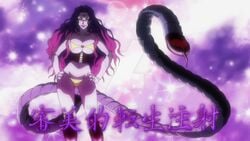 1girls breasts chimera_ant female female_only humanoid hunter_x_hunter large_breasts long_hair navel purple_hair purple_skin scorpion_tail shounen_jump solo tagme tail villainess wide_hips zazan