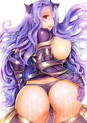 ass breasts breasts_out bubble_butt camilla_(fire_emblem) cum cum_on_ass female female_only fire_emblem fire_emblem_fates from_behind large_breasts looking_back nipples solo teruru