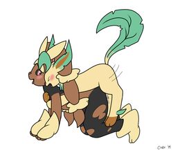 2014 anthro blush c1-11131 canine cum eeveelution female lagomorph leafeon long_ears lopunny male mammal mega_evolution mega_lopunny nintendo open_mouth penetration pokemon pokemon_(species) rabbit sex straight tongue video_games