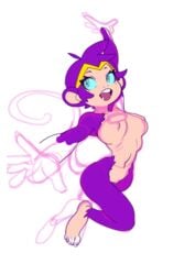 anthro blue_eyes breasts female mammal monkey monkey_shantae open_mouth primate purple_fur pussy shantae shantae_(character) smooth_skin solo