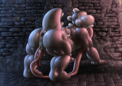 anus dark erection gaping long_tongue male male_only mario_(series) mot nintendo penis rubber shiny solo tongue video_games yoshi