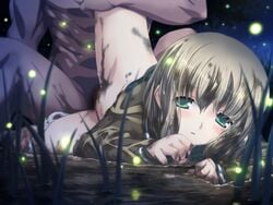 alice_soft ass blonde_hair blush bottomless clothing dirty female fireflies game_cg green_eyes in_water mud muscle night no_panties one_leg_raised open_mouth orion_(orionproject) outdoors panties penetration rance_(series) rance_quest sachiko_centers sad sailor_collar sex short_hair solo_focus vaginal_penetration water wet