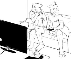 4_toes barefoot boxers bulge feet fur furry furry_only gaming male male_only siriuswolfus soles toes