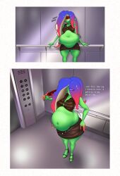 acht_(splatoon) belly_expansion big_ass big_belly big_breasts burp chubby chubby_belly chubby_female comic exposed_midriff fat fat_female femme_fatale high_heels huge_belly ic-icle octoling octoling_girl office_clothing office_lady plump pouting pudgy_belly ripping_clothing sequence sexy_clothing splatoon splatoon_(series) splatoon_3 splatoon_3:_side_order sucking_in tight_clothing unzipping