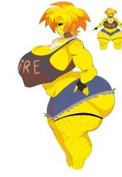 animatronic animatronic_female beakless big_ass big_breasts big_butt chicken chicken_girl female five_nights_at_freddy's five_nights_at_freddy's_2 fnaf glasses kuroame kuroameart muscular phasianid robot robot_girl scottgames solo toy_chica_(fnaf) toy_chica_(thebigtoychica) yellow yellow_skin