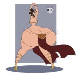 ass ass_focus big_ass breasts da-fuze dance dancing gigantic_ass heels huge_ass hyper hyper_ass massive_ass rey rey_(star_wars) shaking_ass shaking_butt slave slave_bikini slave_collar slave_girl slave_leia_(cosplay) slave_outfit star_wars tagme thick_thighs