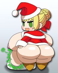 adorable ass_expansion belly belly_bulge belly_noises belly_overhang big_ass big_belly big_breasts big_thighs blonde_hair breast_expansion breasts chibi christmas cute cute_pred digest digested digested_alive digested_prey digesting digesting_live_prey digesting_prey digestion digestion_noises digestion_sequence f/f fatal_vore fate/grand_order fate/stay_night fate_(series) female female_pred female_predator female_prey green_eyes hyper hyper_belly meme nero_claudius_(fate) nero_claudius_(fate/extra) onomatopoeia oral_vore padoru padoru_(meme) post-vore post_vore santa_costume santa_hat santa_suit skii10 thigh_expansion unwilling_prey vore vore_belly willing_pred yellow_hair
