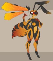 1girls antennae_(anatomy) areolae arthropod arthropod_abdomen artlegionary breasts bug bug_girl edit edited featureless_crotch genderswap genderswap_(mtf) hips huge_areolae huge_breasts insects large_areolae large_breasts looking_at_viewer mandibles nipples original_character simple_background thick_thighs thighs third-party_edit wasp wide_hips wings