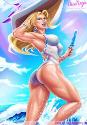 blonde_hair blue_eyes emma_frost emma_frost_(marvel_rivals) emma_frost_(white_wave_queen) large_breasts marvel marvel_comics milf viconega white_queen x-men
