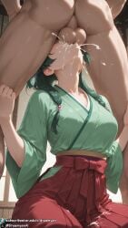 1girls ai_generated blowjob blue_eyes breasts clohted_sex clothed clothed_female clothed_female_nude_male cum cum_in_mouth curvy curvy_body curvy_female deepthroat dreamyan_ai excessive_cum fellatio green_hair hi_res high_quality high_resolution highres hime_cut irrumatio kusuriya_no_hitorigoto maomao_(kusuriya_no_hitorigoto) medium_breasts oral oral_sex sucking sucking_penis sword_swallowing_position thick_ass thick_thighs thighs uncensored
