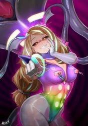 1girls abscord ass bad_end beak big_breasts black_sclera blonde_hair bodysuit brainwashing breasts calamanero cleavage colored corruption cosplay electrostimulation enemy_conversion evil_grin evil_smile exposed_nipples game_freak gloves glowing_finger hypnosis leggings looking_at_viewer malamar malamar_(cosplay) mega_calamanero mega_evolution mega_evolution_symbol mega_malamar mega_malamar_(cosplay) mind_control multicolored_leotard nintendo nipple_clamps nipple_piercing nipples personality_change pointing pointing_at_viewer pokemon pokemon_(cosplay) pokemon_(species) pokemon_legends:_z-a pokemon_xy serena_(pokemon) slit_pupils smiling smiling_at_viewer tagme tentacle tight_clothing yellow_eyes