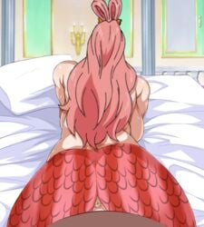 1boy 1girls anus ass breasts female fish_girl fish_tail male mermaid mermaid_ass mermaid_girl mermaid_tail monster_girl one_piece pink_hair princess shirahoshi solo_focus tagme