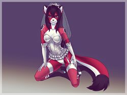 android anthro ara_(fluff-kevlar) domestic_cat felid feline felis female lingerie looking_at_viewer mammal on_knees original solo tagme