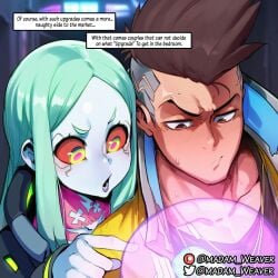 ai_generated caption comic comic_page cum cyberpunk:_edgerunners cyberpunk_2077 david_martinez_(edgerunners) futa_on_male futanari horse_penis horsecock madamweaver rape rebecca_(edgerunners)