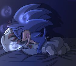 anal anal_sex angelofhapiness blue_fur blush cum dakimakura_(object) footwear furry gloves hedgehog male male_only mammal open_mouth penetration sex_toy shadow_the_hedgehog solo sonic_(series) sonic_the_hedgehog tears vibrator