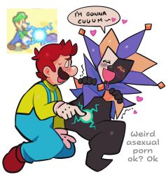 clothed dimentio dimentiofucker69 electric_shock electricity electricity_manipulation electricity_play electro electrostimulation forced_orgasm luigi mario_(series) nintendo no_genitals paper_mario self_upload shock shocked shocking simple_coloring sparks super_paper_mario toony white_background
