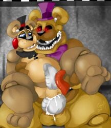 anal anal_sex animatronic anthro balls barefoot bear beefy big_feet bow chubby cocky cowgirl_position cum cum_in_ass cum_inside cum_on_balls cum_on_penis daddy erection fellatio five_nights_at_freddy's five_nights_at_freddy's_2 five_nights_at_freddy's_4 fraternity fronnie frots furry_only gay glowing glowing_eyes half-closed_eyes headgear licking looking_down machine male male/male male_only male_penetrated male_penetrating mammal manly metal_penis nightmare_fredbear_(fnaf) no_humans nude on_top open_mouth oral orgasm penetration penis robot saliva sex sharp_teeth sitting size_difference smile spread_legs spreading teeth thick_penis tongue tongue_out toy_freddy_(fnaf) video_games yaoi