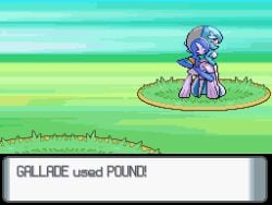 1boy 1girls alternate_version_available animated blue_hair equine_penis gallade gardevoir hand_on_own_ass happy_sex huge_cock no_humans nyancat1 outdoors pixel_art pokemon pokemon_dppt pokemon_rse self_upload shiny_pokemon skirt_lift vaginal_penetration