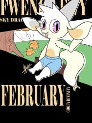 anthro autumn boxers boxers_(clothing) calendar_(medium) chikn_nuggit dragon dragon_tail fanart feral furry fwench_fwy_(chikn_nuggit) humanoid leaves magazine_cover male_focus male_only maple_leaf pixyfox23 solo_male tree
