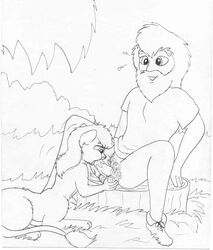 balls fellatio female human lion_taur male mammal mike_sherman oral penis sex straight taur