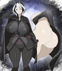 1girls ass big_ass big_breasts big_butt breasts curvaceous dat_ass eye_contact female female_only huge_ass huge_breasts large_ass large_breasts looking_at_viewer made_in_abyss ozen pussy sinensian solo standing thick_ass thick_thighs thighs tight_clothing two_tone_hair voluptuous wide_hips