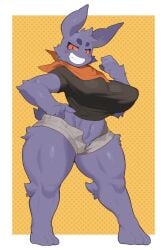 big_breasts breasts female furry gengar huge_breasts kaeritai07 plump_(character) pokemon pokemon_(species) thick_thighs wide_hips