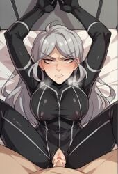 ai_generated bodysuit ceremon_vaughan creampie creampied cum cum_inside grey_hair missionary missionary_position missionary_sex rein_(unordinary) self_upload semen sex silver_hair unordinary vagina vaginal_penetration vaginal_sex webcomic_character webtoon webtoon_waifu