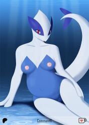 anthro anthrofied breasts commandg female generation_2_pokemon genitals legendary_pokemon looking_at_viewer lugia nintendo nipples nude pokemon pokemon_(species) pokemorph pregnant pussy solo