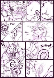 anthro comic female female_human five_nights_at_freddy's five_nights_at_freddy's_4 fox human kayla-na male mammal nightmare_foxy nightmare_foxy_(fnaf) oral pussy robot sleeping video_games