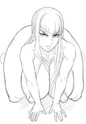 1girls bent_over huge_breasts kill_la_kill kiryuuin_satsuki long_hair sketch supersolenoid tagme voluptuous