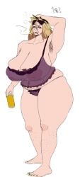 child_bearing_hips hairy_armpits hangover_mom_(ruru-raida) huge_breasts oc ruru-raida thick_thighs