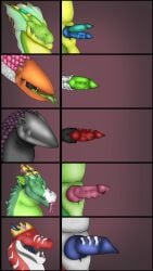 absurd_res accessory animal_genitalia chart ciatey dragon egg_ox erection feral genital_slit genitals group hi_res horn horn_jewelry jewelry knot male mythological_creature mythological_scalie mythology nile open_mouth penis penis_chart scalie